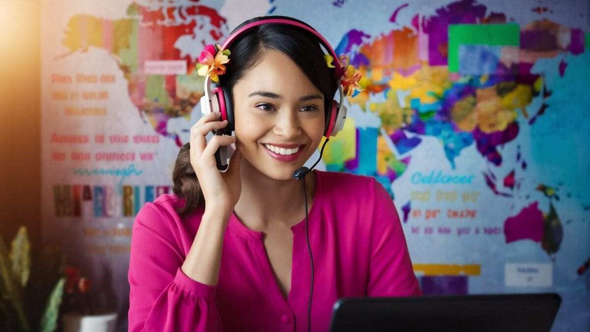A QuickInter interpreter assisting a customer by phone
